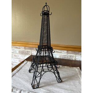 Eiffel Tower Metal Jewelry Holder With Multiple Hooks For Earrings & Necklaces